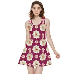Retro 1880s Flowers Pattern Inside Out Reversible Sleeveless Dress