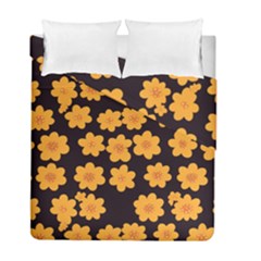 Retro 40s 50s Flowers Pattern Halloween 4 Duvet Cover Double Side (full/ Double Size) by violetheavensky