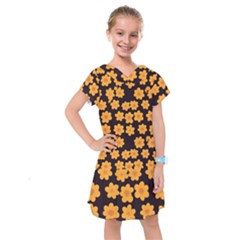 Retro 40s 50s Flowers Pattern Halloween 4 Kids  Drop Waist Dress by violetheavensky