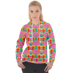Retro 40s 50s Mexico Flowers Pattern Women s Overhead Hoodie
