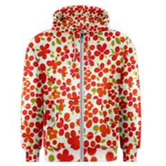 Mid Century Retro Floral 1970s 1960s Pattern 92 Men s Zipper Hoodie