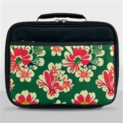 Retro 40s 50s Mexico Flowers Pattern 2 Lunch Bag by violetheavensky