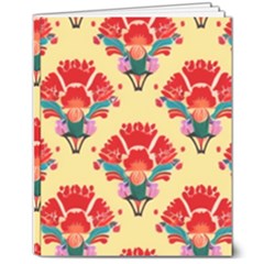 Retro 40s 50s Mexico Flowers Pattern 4 8  X 10  Softcover Notebook by violetheavensky