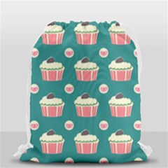 Retro 40s 50s Cupcake Pattern 2 Drawstring Bag (small) by violetheavensky
