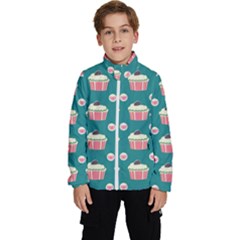 Retro 40s 50s Cupcake Pattern 2 Kids  High Neck Windbreaker by violetheavensky