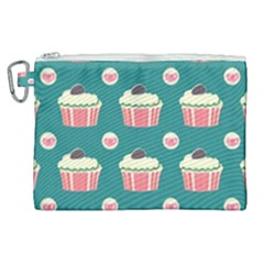 Retro 40s 50s Cupcake Pattern 2 Canvas Cosmetic Bag (xl) by violetheavensky