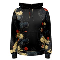 Korean Art Flowers Asian Pattern Women s Pullover Hoodie