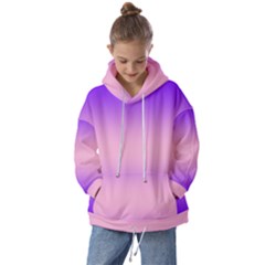 Indigo Violet To Cotton Candy Pink Bilinear Gradient Kids  Oversized Hoodie