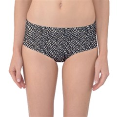 Brown Snake Pattern Mid-waist Bikini Bottoms by DinkovaArt