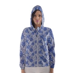 Blue Roses Women s Hooded Windbreaker