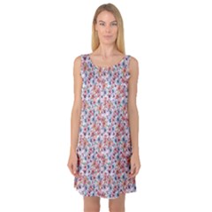 Floral Mix Sleeveless Satin Nightdress