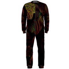 Leaves Plant Contrast Carved Nature Onepiece Jumpsuit (men)