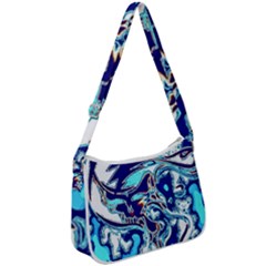 Trippy Dippy Bears Blue Dancing Greatful Dead Skull Steal Your Face Zip Up Shoulder Bag