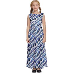 Blue Snake Kids  Satin Sleeveless Maxi Dress