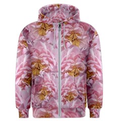 Peonies Nature Bloom Blossom Pink Men s Zipper Hoodie by Tsamara