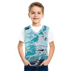 Fluid Turquoise Kids  Basketball Tank Top