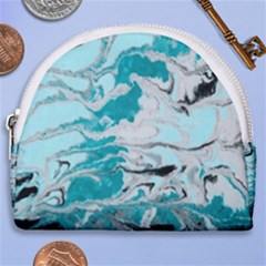 Fluid Turquoise Horseshoe Style Canvas Pouch