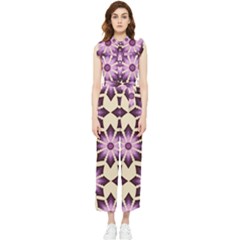 Pattern Design Star Snowflake Women s Frill Top Chiffon Jumpsuit by Sabxi