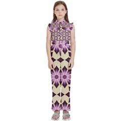 Pattern Design Star Snowflake Kids  Sleeveless Ruffle Edge Band Collar Chiffon One Piece by Sabxi