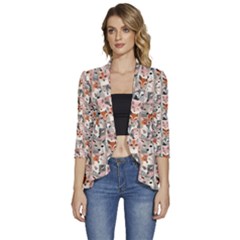 Foxs Women s 3/4 Sleeve Ruffle Edge Open Front Jacket