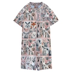 Mix Animals Kids  Boyleg Half Suit Swimwear