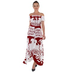 University Of Chicago Off Shoulder Open Front Chiffon Dress by avitendut