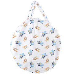 Bluey Pattern Giant Round Zipper Tote