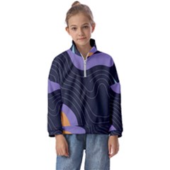 Abstract Topographic Kids  Half Zip Hoodie