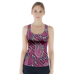 Abstract Art Pattern Design Background Racer Back Sports Top