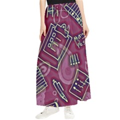 Abstract Art Pattern Design Background Maxi Chiffon Skirt
