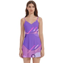 Colorful Labstract Wallpaper Theme Body Wrap Sleeveless V-neck Mini Dress by Apen