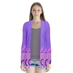 Colorful Labstract Wallpaper Theme Drape Collar Cardigan