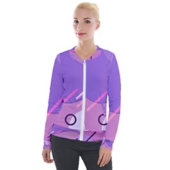 Colorful Labstract Wallpaper Theme Velvet Zip Up Jacket