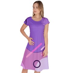 Colorful Labstract Wallpaper Theme Classic Short Sleeve Dress by Apen