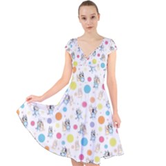 Bluey, Bluey Merch, Bluey Pattern, Bluey Bluey, Bingo, Bluey Design, Bluey Dog Cap Sleeve Front Wrap Midi Dress