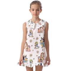 Bluey, Bluey Merch, Bluey Pattern, Bluey Bluey, Bingo, Bluey Design, Bluey Dog Kids  Pilgrim Collar Ruffle Hem Dress