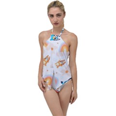 Bluey, Bluey Merch, Bluey Pattern, Bluey Bluey, Bingo, Bluey Design, Bluey Dog Go With The Flow One Piece Swimsuit by avitendut