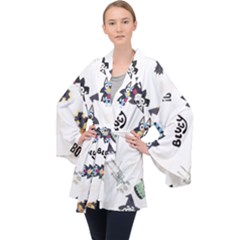 Bluey, Bluey Merch, Bluey Pattern, Bluey Bluey, Bingo, Bluey Design, Bluey Dog Long Sleeve Velvet Kimono 