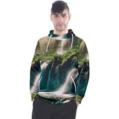 Waterfall Rocks Jungle Forest Men s Pullover Hoodie