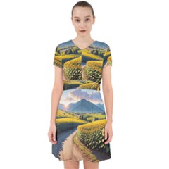 Sunflowers Flowers Nature Adorable In Chiffon Dress