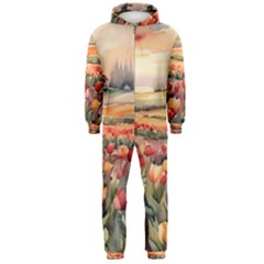 Tulips Field Tree Hooded Jumpsuit (men)