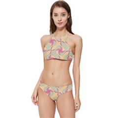 Abstract Pattern Design Scrapbooking Banded Triangle Bikini Set
