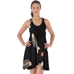 Pattern Design Seamless Fishbone Show Some Back Chiffon Dress by Tsamara