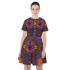 Mid Century Retro Floral 1970s 1960s Pattern 67 Sailor Dress