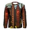 Sci-fi Futuristic Science Fiction City Neon Scene Artistic Technology Machine Fantasy Gothic Town Bu Men s Long Sleeve T-Shirt View1