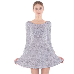 Light Grey Snake Long Sleeve Velvet Skater Dress