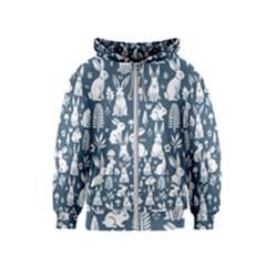 Easter Bunny Pattern Kids  Zipper Hoodie by Valentinaart