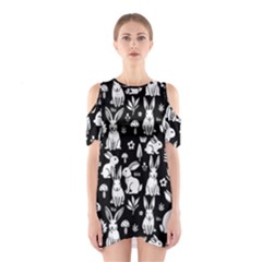 Easter Bunny Pattern Shoulder Cutout One Piece Dress