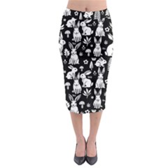 Easter Bunny Pattern Midi Pencil Skirt by Valentinaart