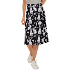 Easter Bunny Pattern Midi Panel Skirt by Valentinaart